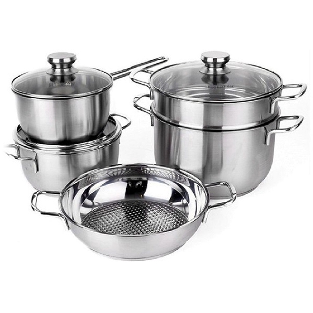BỘ NỒI INOX FIVESTAR 5 CHIẾC 3 ĐÁY
