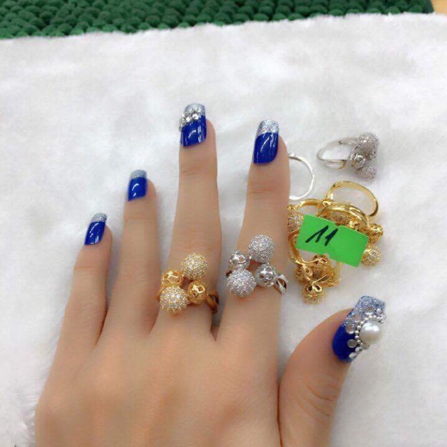 Nhẫn xi vàng 18k và bạch kim cao cấp B55 Phát Lộc