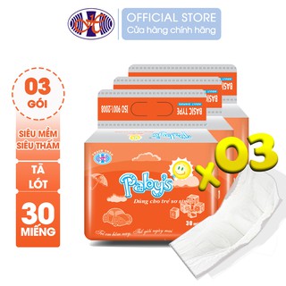 [ COMBO 3 BỊCH ] Tã dán cho trẻ sơ sinh Thạch Thảo Papy’s Mềm Nhẹ Siêu Thấm Khô Thoáng - Freesize 30 Miếng
