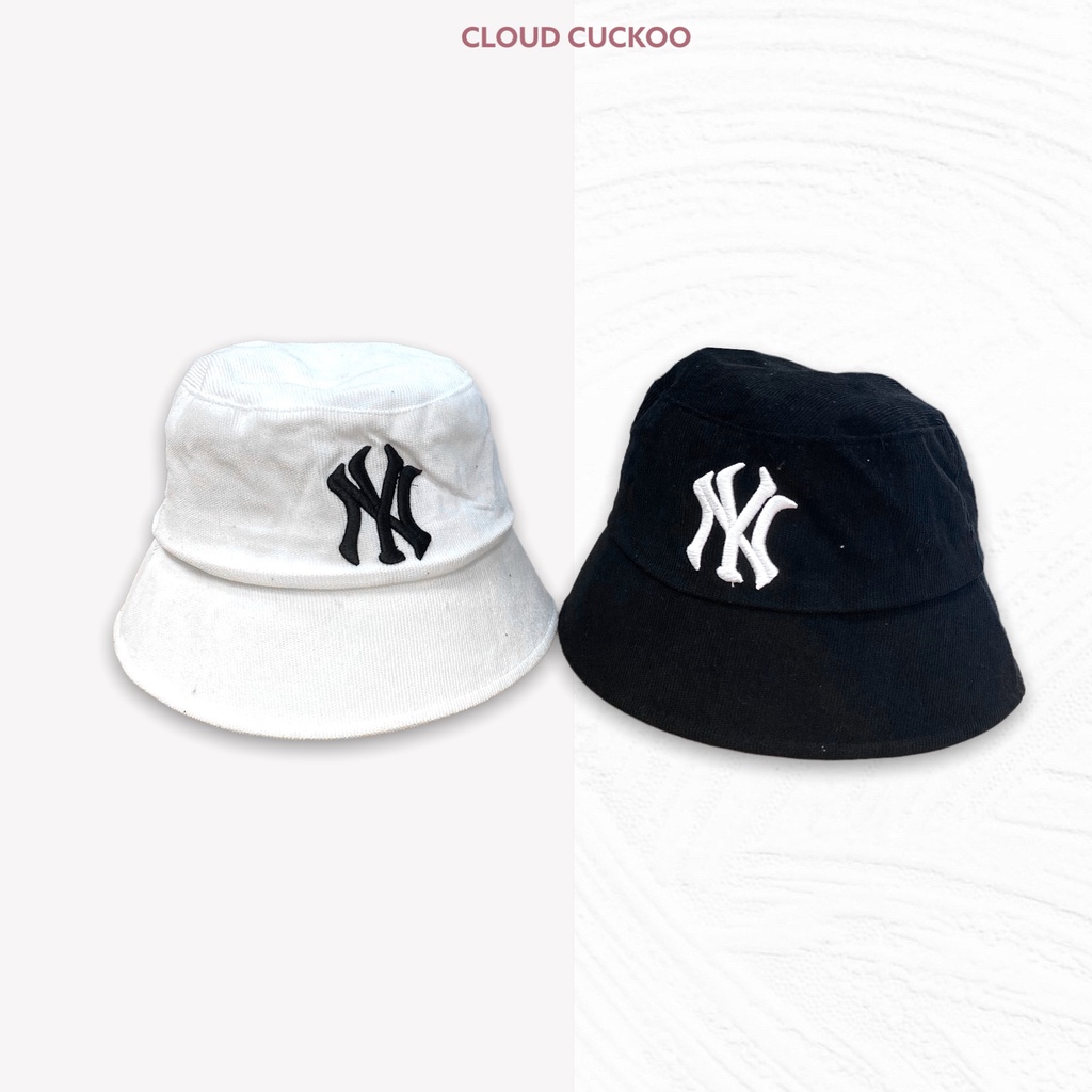 Mũ Bucket Hat Xô Nhung Gân Tăm Thêu Chữ NY Tinh Tế Hàng Loại 1 - Mã Số: MBK0508