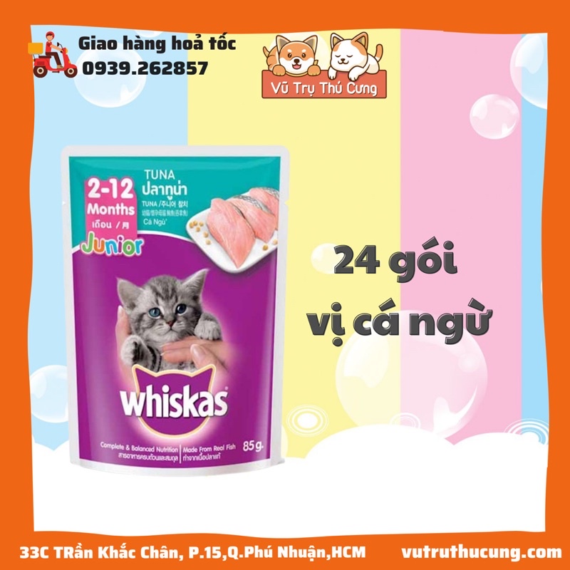 Combo thùng 24 gói Pate Whiskas dành cho mèo con