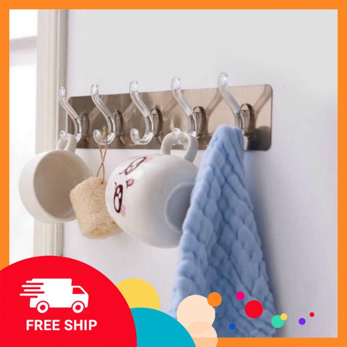 Móc dính tường siêu chắc loại vỉ màu inox bạc xịn 0536 GDTA