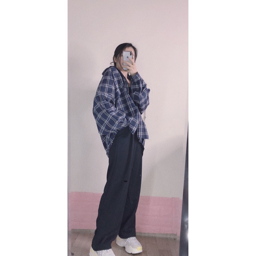 [Mã FAMAYMA2 giảm 10K đơn 50K] Áo sơ mi form rộng Unisex túi lệch họa tiết kẻ caro (BR, xanh,xám, trắng) tay bồng | BigBuy360 - bigbuy360.vn