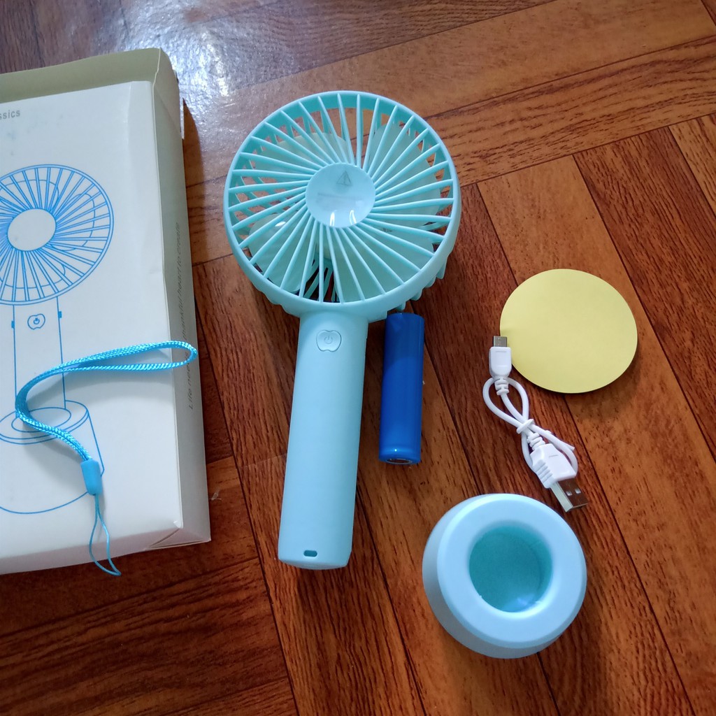 Quạt cầm tay - Quạt mini tích điện có chân để bàn tiện ích 3 mức độ gió siêu mát - dung lượng pin khủng 1500mAh #8