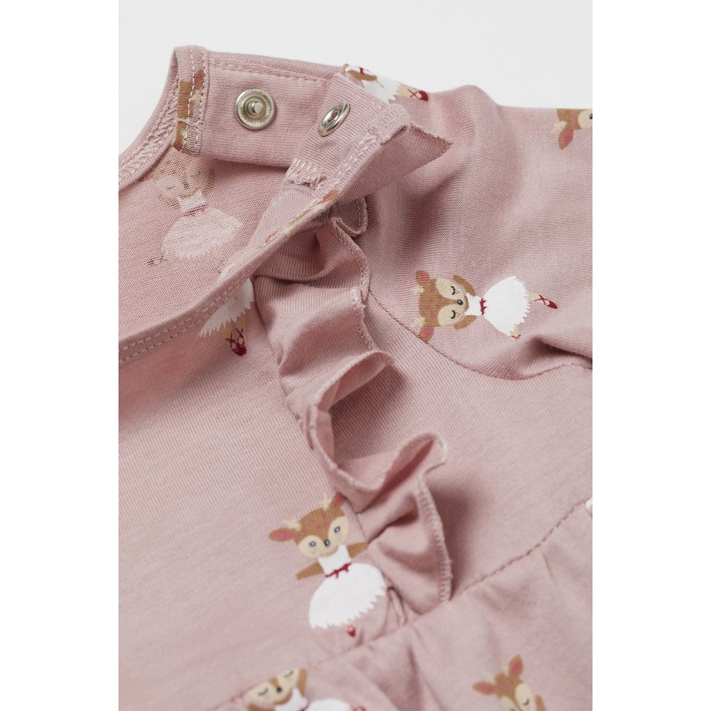 Váy cánh tiên dài tay hươu hồng HM H&M sz 4m-4y_hàng chính hãng authentic