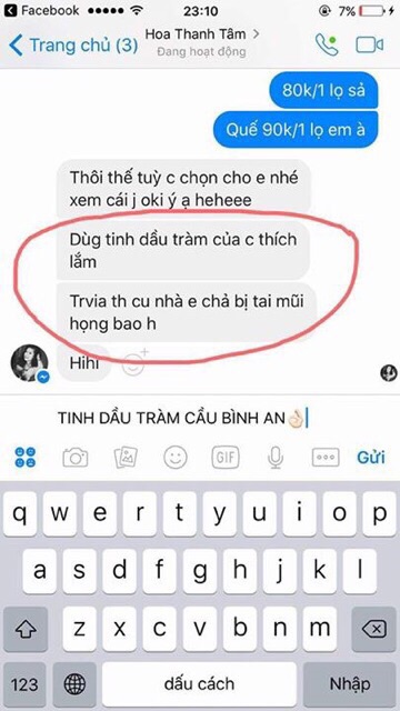 Tinh dầu tràm Cầu Bình An
