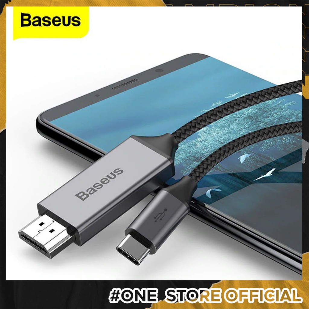 Cáp chuyển USB Type C sang HDMI Baseus hỗ trợ xuất Video 4K - 60Hz từ Smartphone ra TV