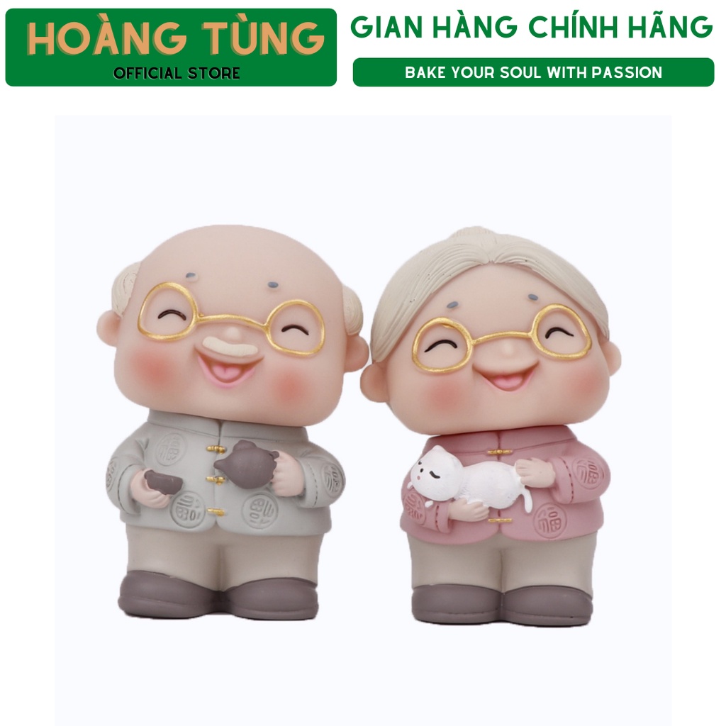 Set trang trí bánh kem ông bà nội