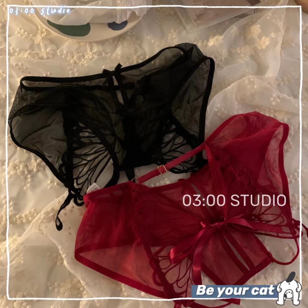 （Giao hàng bảo mật）🦋😯Em gái em không ngoan~😯Quần lót sexy nữ🦋 ren hoa hở đáy gợi cảm quyến rũ--Butterfly