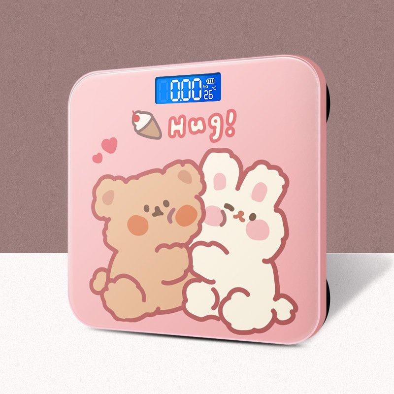 Cân Điện Tử Sức Khỏe Hình Ngộ Nghĩnh Dễ Thương Tặng Kèm Pin Và Thước Dây - LAVITA