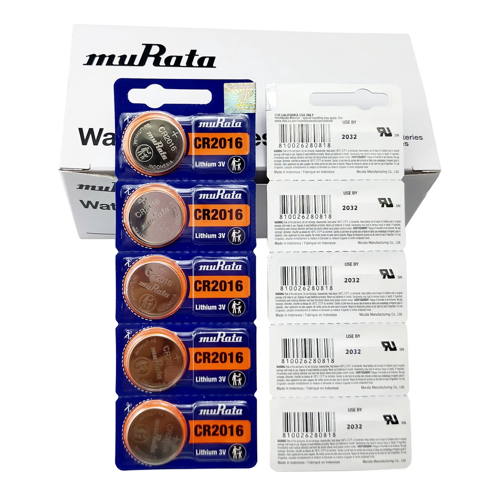 [NK CHÍNH HÃNG] Pin Khuy Cúc Áo MURATA CR2016 3V Lithium dùng cho remote, chìa khóa điện tử ô tô, xe máy, máy tính...