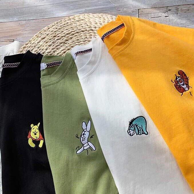 Áo thun tay lỡ form rộng - phông nam nữ cotton oversize - T shirt thêu con vật - 2N Unisex
