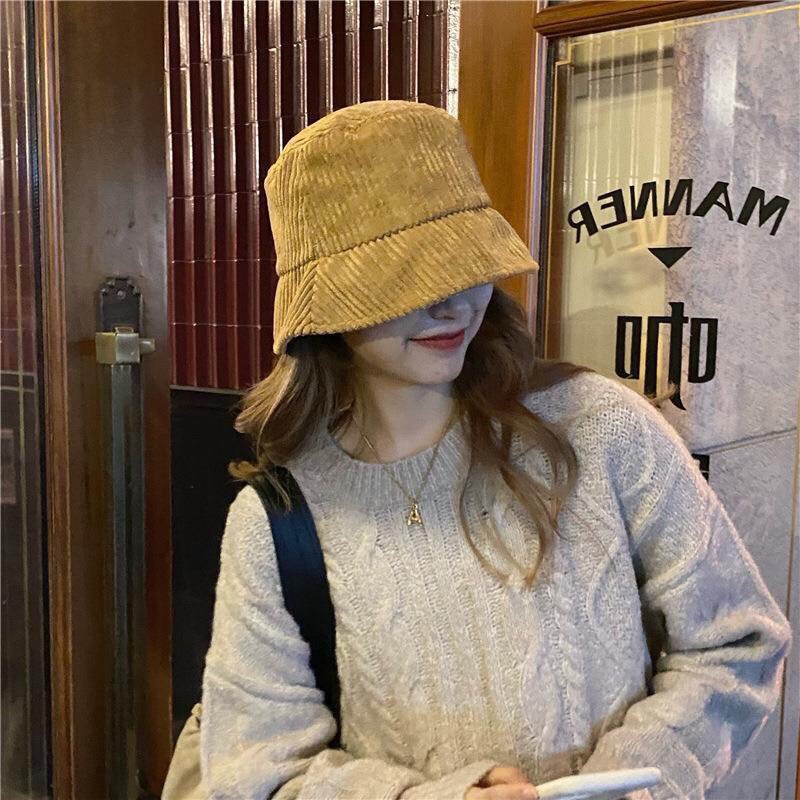 [BST Màu Mới] Mũ Bucket Unisex Chất Nhung Gân Tăm Phiên Bản Hàn Quốc (Loại 1) Nón Tai Bèo Vành Cụp Nỉ