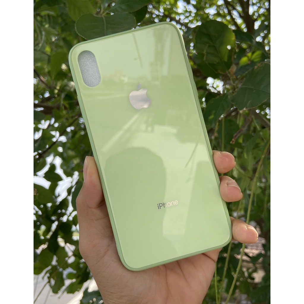 Ốp điện thoại IPhone X/Xs và XsMax, ốp kính cường lực viền dẻo cùng màu với lưng máy