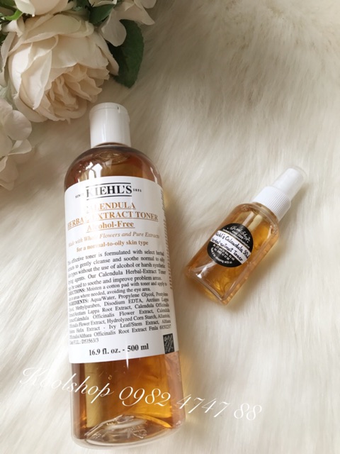 Perfect couple Kiehl's Calendula sữa rửa mặt và nước hoa hồng