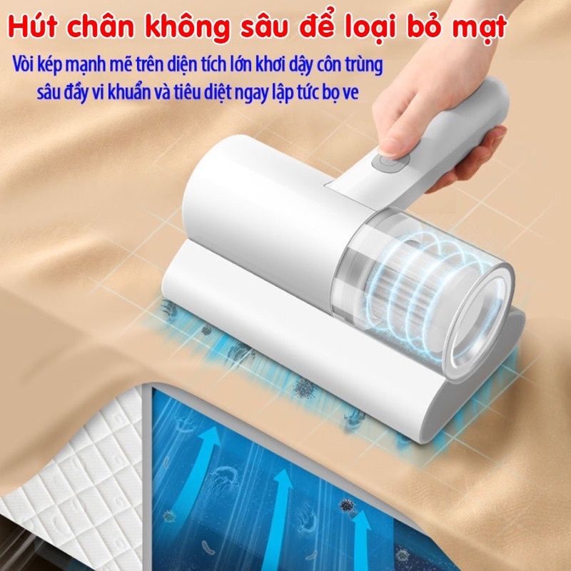 Máy hút bụi cầm tay không dây diệt khuẩn bằng tua uv, hút ẩm baqngf khí nóng, chuyên dụng cho chăn ga, giường nệm thảm