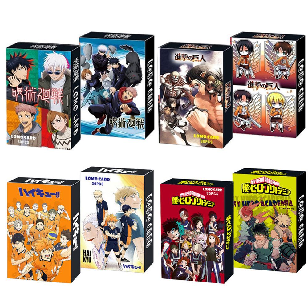 LOMO ảnh thẻ Tokyo Revengers My Hero Academia  thẻ ảnh Anime Jujutsu Kaisen hộp gồm 30 tấm khác nhau