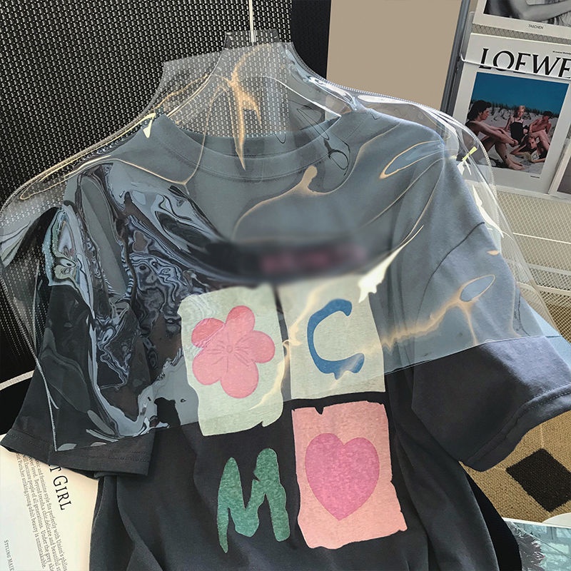 Áo Thun Nữ Tay Ngắn In Hình Trái Tim