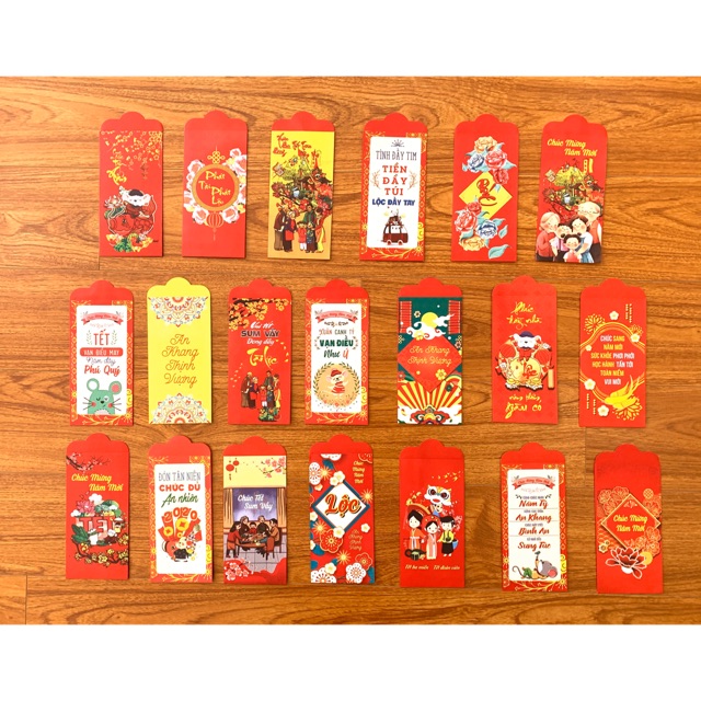 sét 20 bao lì xì (nhiều mẫu trộn lẫn)