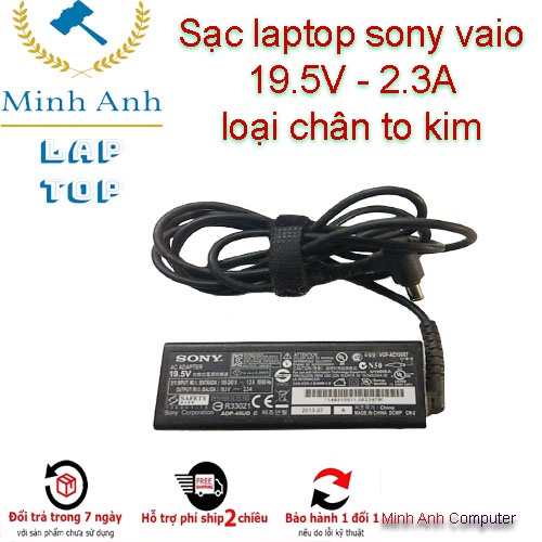 Sạc laptop sony vaio 19.5V - 2.3A loại zin hãng