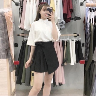 Chân váy đắp chéo cột dây ( còn đen)
