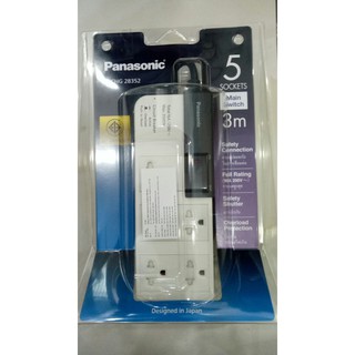 Ổ Cắm Có Dây, 5 Ổ Cắm Có Công Tắc, Dây Dài 3m WCHG28352 - PANASONIC (Hàng Chính Hãng)