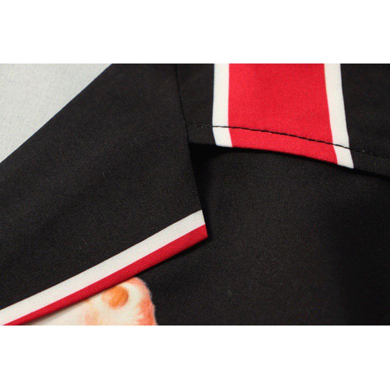 Áo Thun Polo Dáng Rộng Màu Đen In Hình Cô Gái Hiện Đại Phong Cách Retro Thời Trang Mùa Hè Cho Nam 2021 9ieB