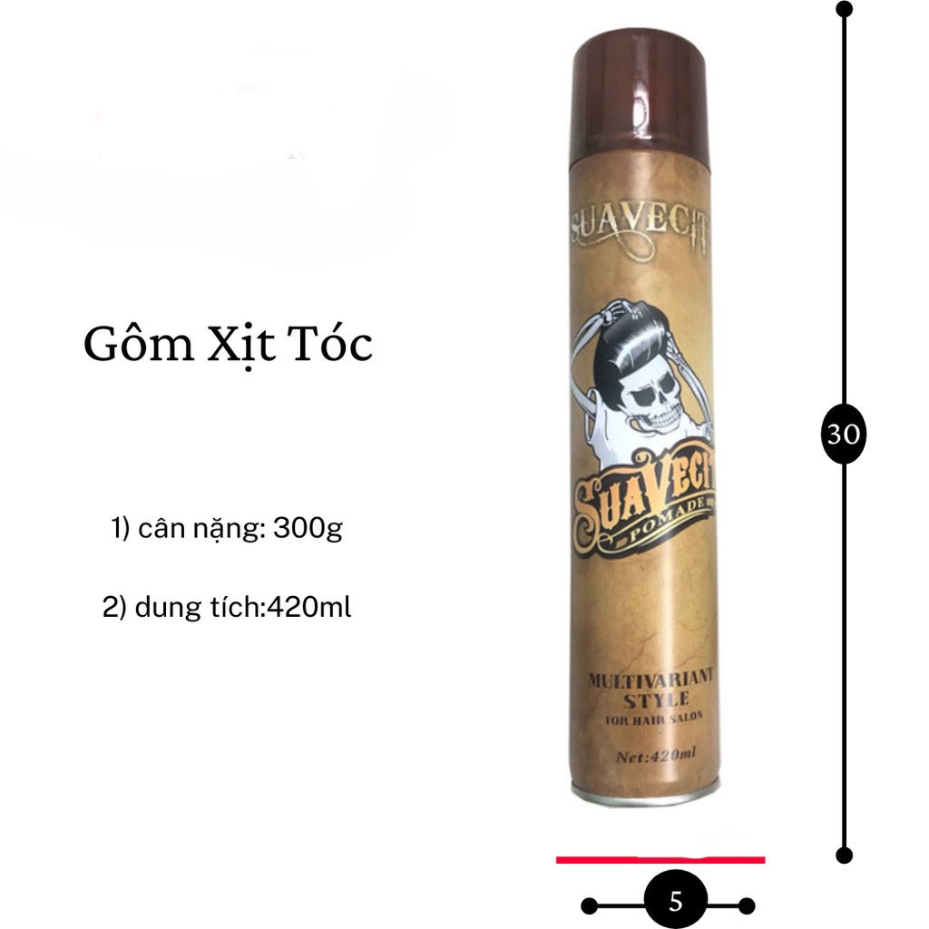 Gôm Xịt Tóc Nam Suavecito 420ml - Keo Xịt Tạo Kiểu Tóc, Siêu Giữ Nếp
