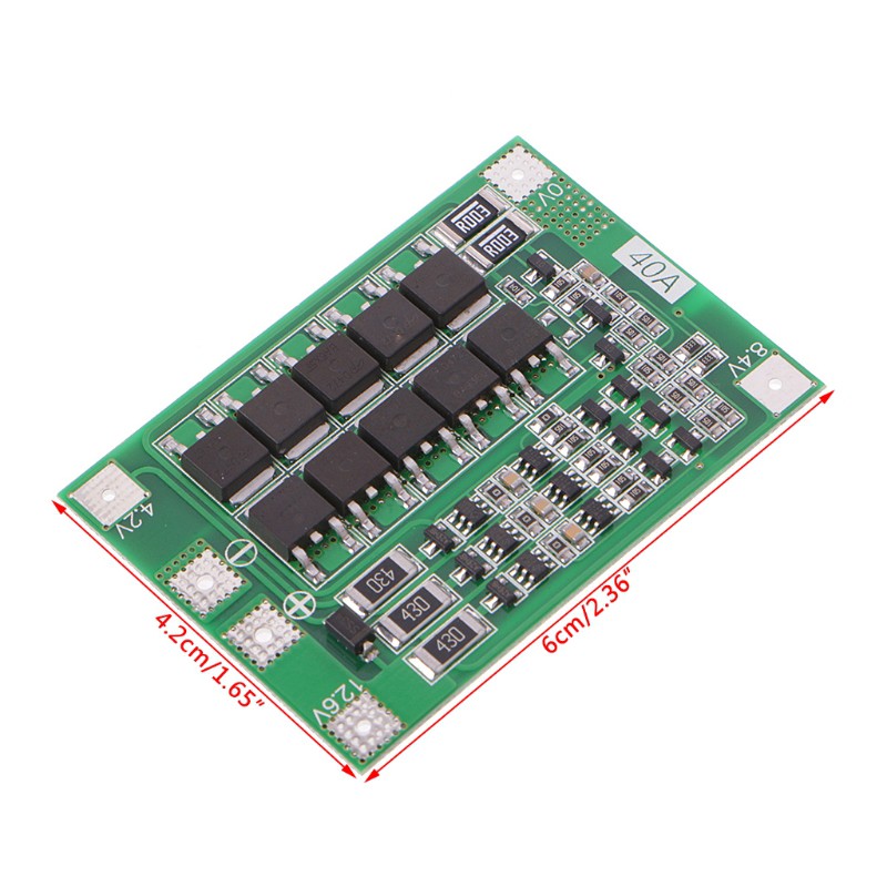 Mô đun bảo vệ sạc pin Lithium dùng ngoài trời 12.1v 12.6V 40A 18650