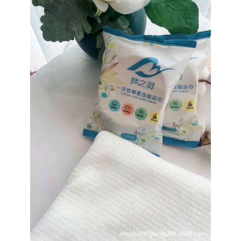 Khăn tắm nén du lịch bằng cotton tiện lợi dùng một lần thấm nước tốt kích thước 70*140 cm