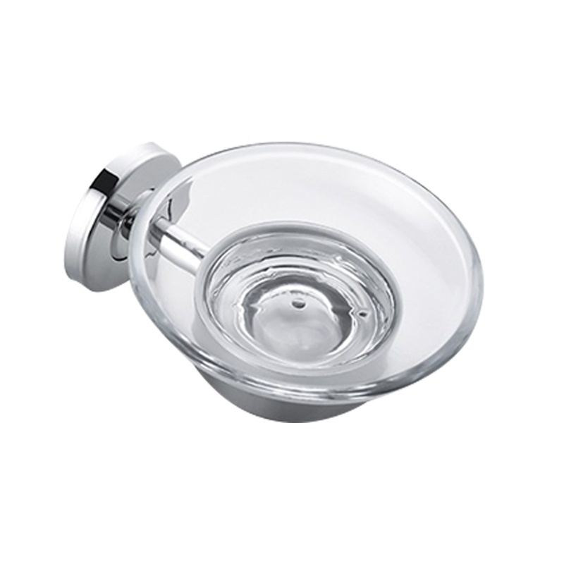 Giá Đỡ Xà Phòng Gắn Tường Hình Tròn Bằng Thủy Tinh