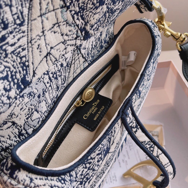 Túi ví, túi đeo chéo, túi yên ngựa da thật Dior CD họa tiết thời trang cao cấp