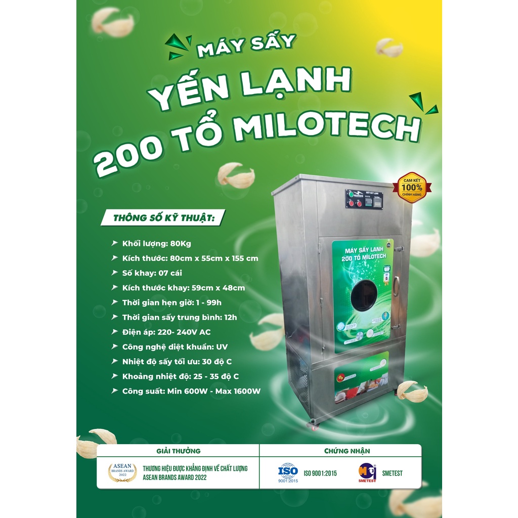 [CÔNG NGHỆ MỚI] MÁY SẤY LẠNH YẾN GIA ĐÌNH 50 TỔ/ 100 TỔ/ 200 TỔ ĐẠT CHUẨN ISO