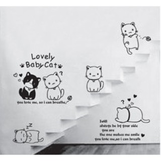 Decal trang trí mèo con dễ thương