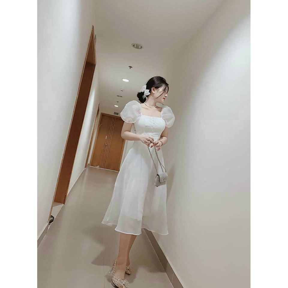 Đầm Nữ Dạ Tiệc Voan Tơ Kèm Lót Trong Thời Trang Nữ Sam Closet Free Size 40-55kg