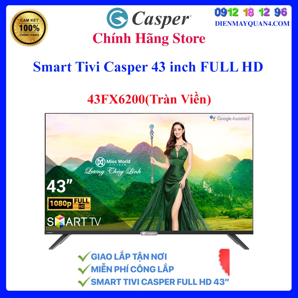 [Mã ELHAMS5 giảm 6% đơn 300K] Smart Tivi Casper 43FX6200 43 inch - Màn hình tràn viền