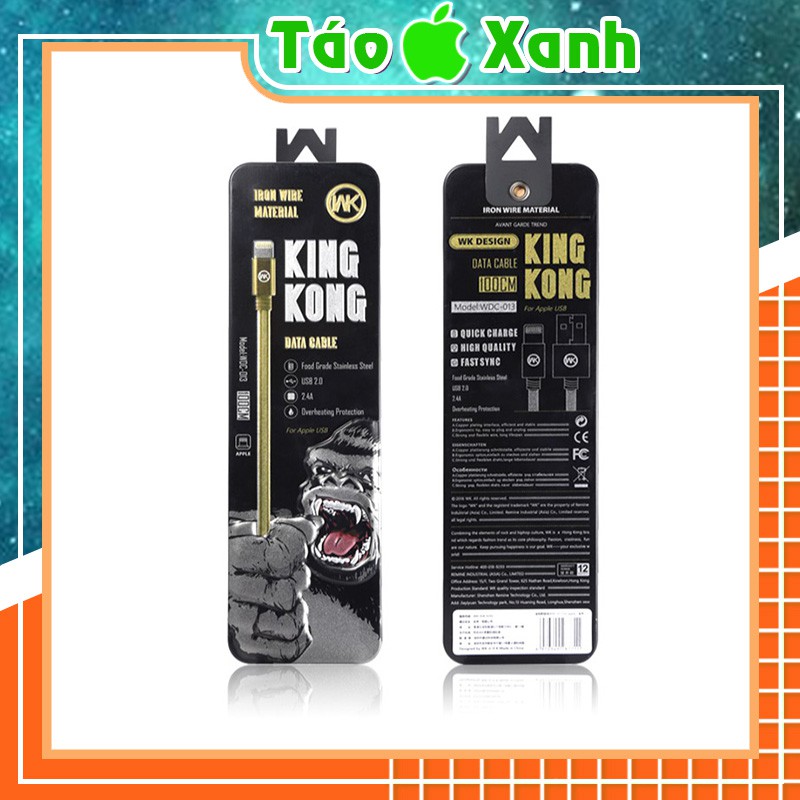 Cáp Sạc Iphone Lightning WK-013 (Cáp Lò Xo - Chống Rối - Chống Đứt)