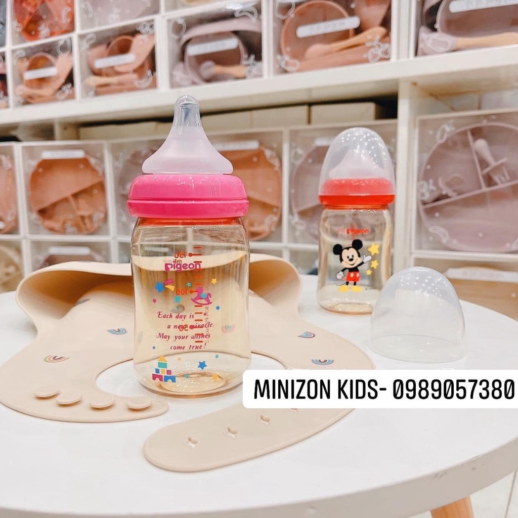 Bình Sữa Pigeon Hàng Nội Địa Nhật Mẫu Mới Chính Hãng | Minizon Kids