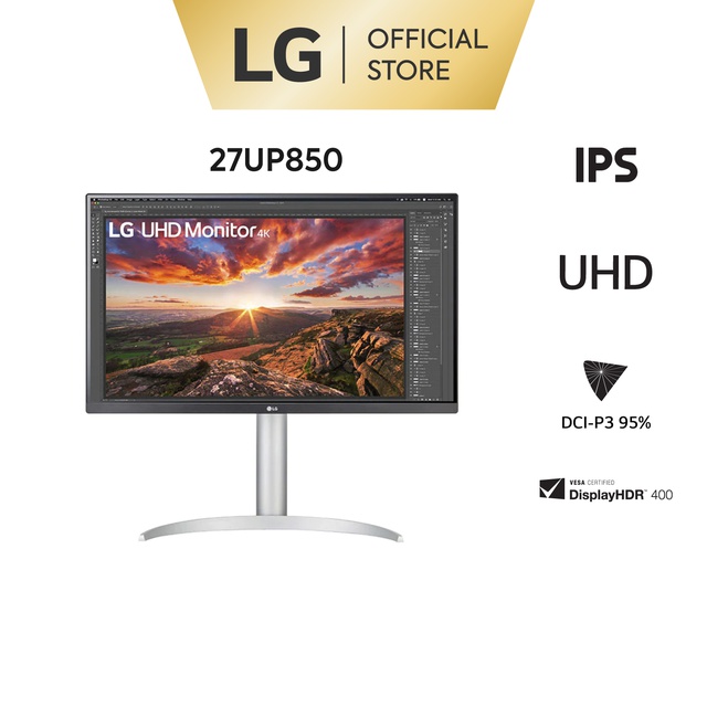 [Mã ELLGHOT giảm 7% đơn 5TR] Màn hình LG 27UP850-W 27'' UHD 4K IPS 60hz VESA DisplayHDR™ 400 USB Type-C™