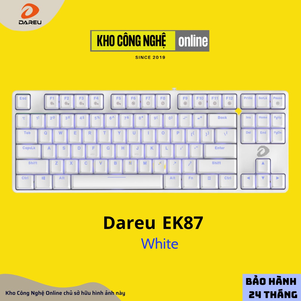 Bàn phím cơ DAREU EK87 White / Black / Pink - Chính hãng (Bảo hành 24 tháng)