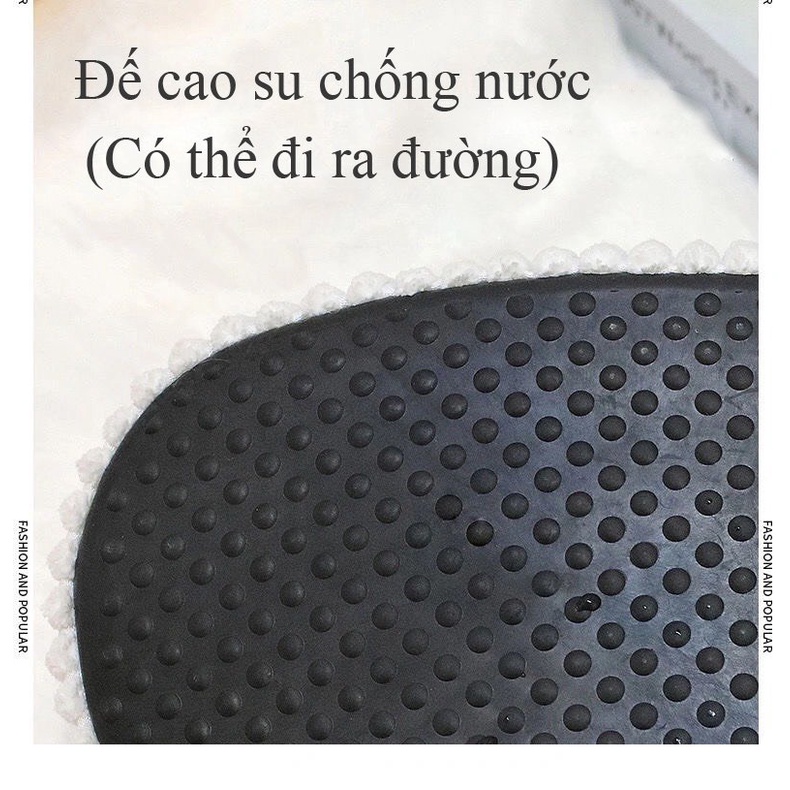 Giày bông mùa đông đi trong nhà ĐẾ CAO SU đi trong nhà và đi ra đường thoải mái Giaydepvyvy