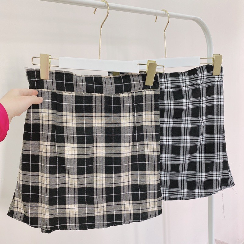 Chân Váy Chữ A Kẻ Caro Cạp Cao 2 Màu 💃 | BigBuy360 - bigbuy360.vn