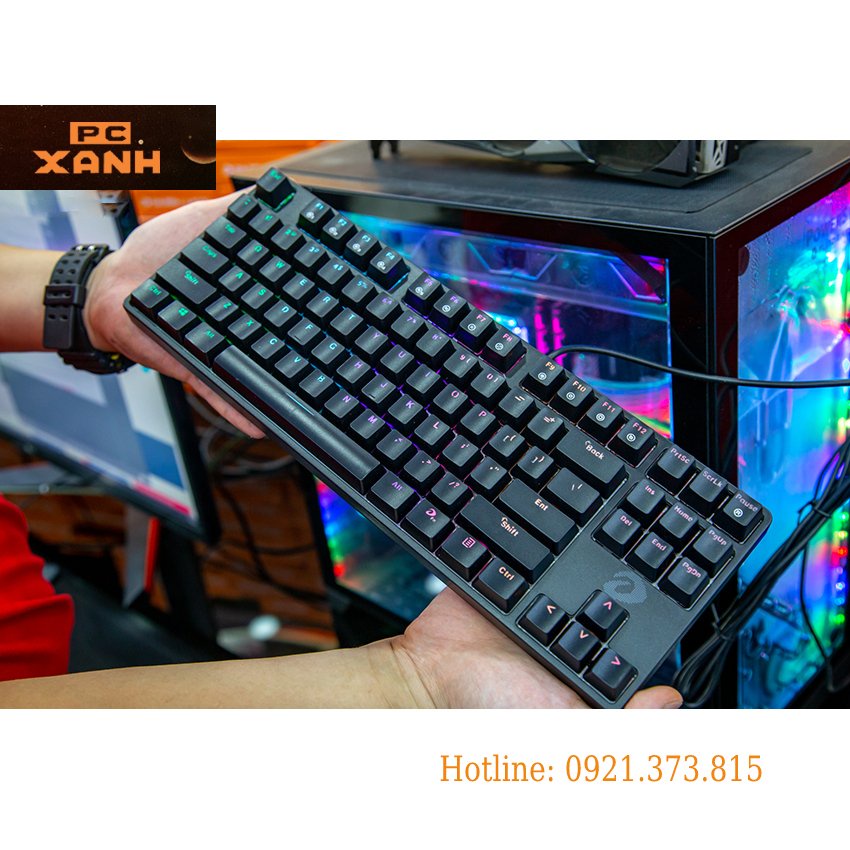 Bàn phím cơ giá rẻ mini màu hồng màu đen màu trắng mix màu đèn led đổi màu có dây chơi game 87 phím Dareu Ek 87.