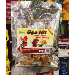 KẸO GẠO LỨT YẾN MẠCH VỪNG ĐEN HOA HỒNG 180G