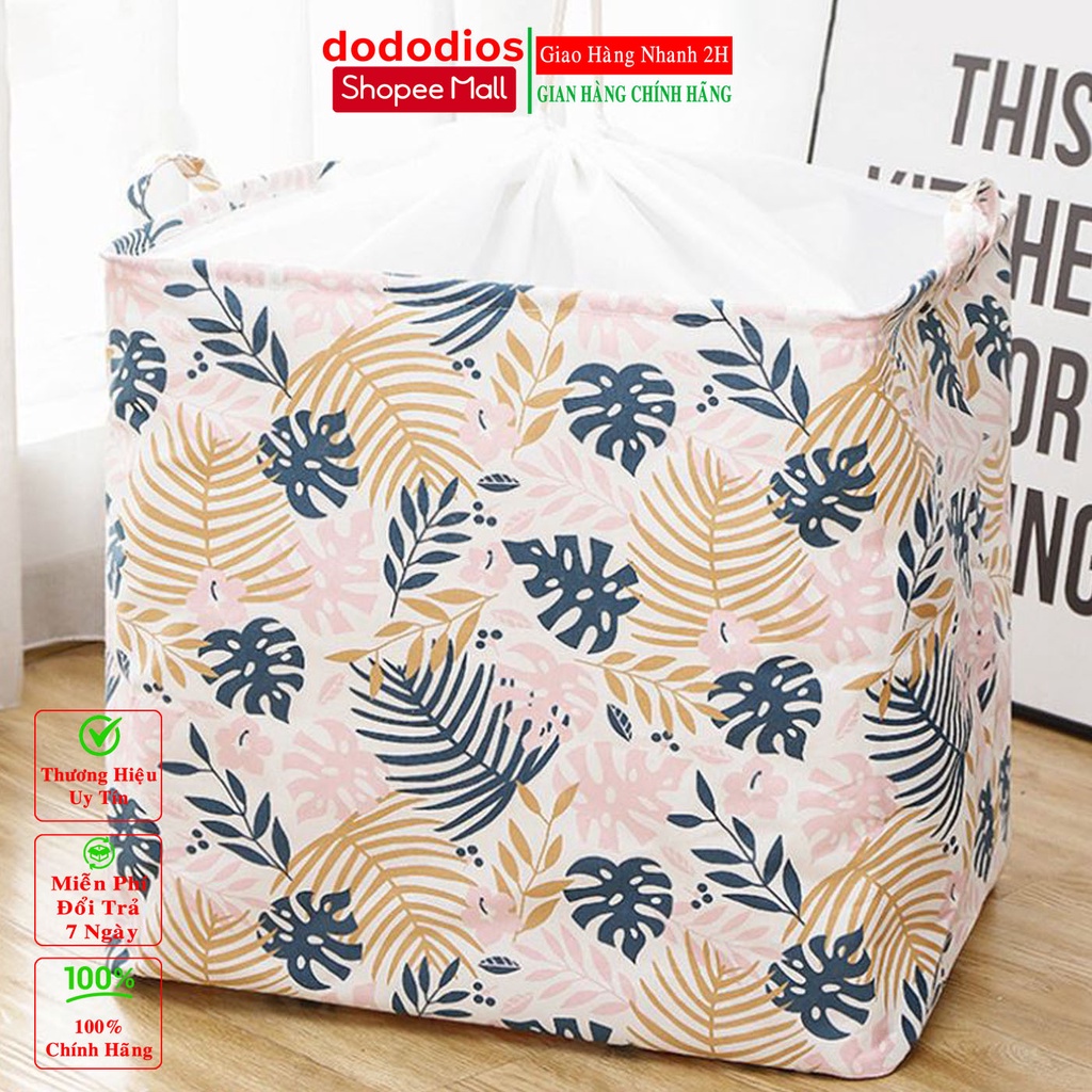 Giỏ đựng quần áo bằng vải cỡ lớn 100 lít đa năng có thể gấp gọn vintage xinh xắn dododios
