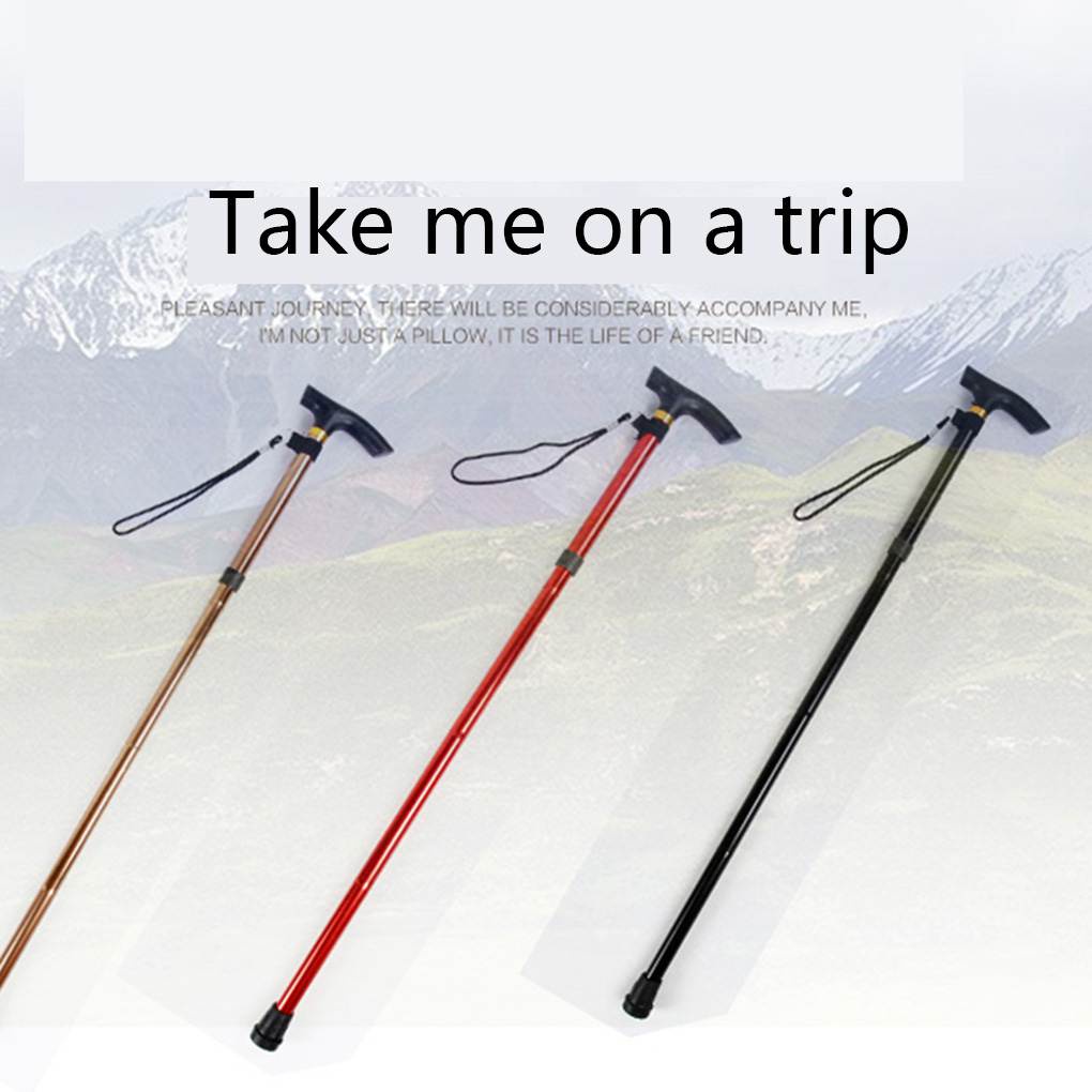 [GLOBAL] Adjustable Collapsible Canes Portable Walking Aid Sticks for Seniors with Cushion Handle for Outdoor Trekking