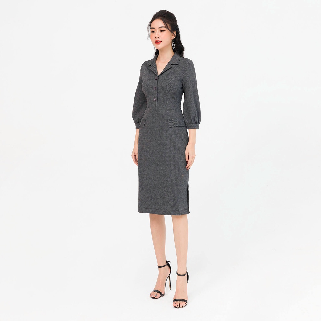Đầm Ôm LAMER Cổ Hai Ve Tay Nhún L63F20Q014