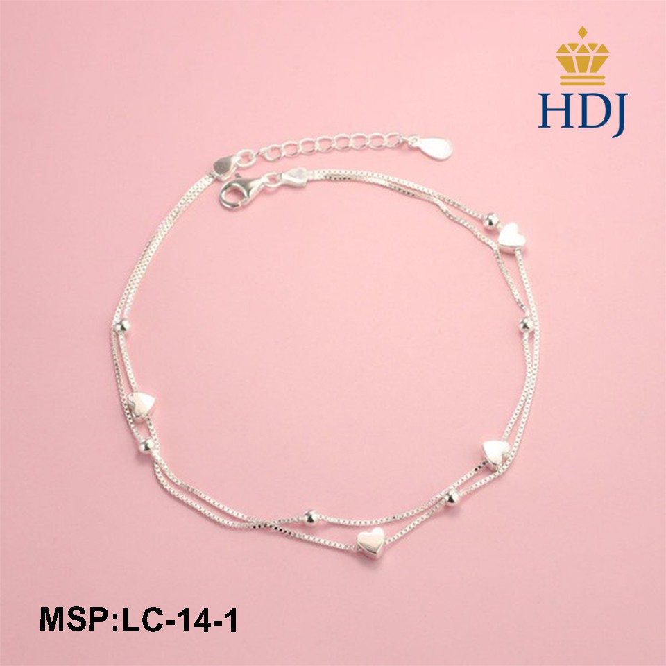Vòng Đeo chân bạc nữ họa tiết Trái Tim nhỏ đẹp trang sức cao cấp HDJ mã LC-14-1 Hàng Chính Hãng | BigBuy360 - bigbuy360.vn