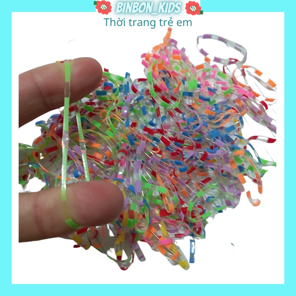 Chun buộc tóc cho bé gái BINBON KIDS, chun buộc tóc bé gái hàn quốc cho bé nhiều màu cute 130 Chiếc 1 gói