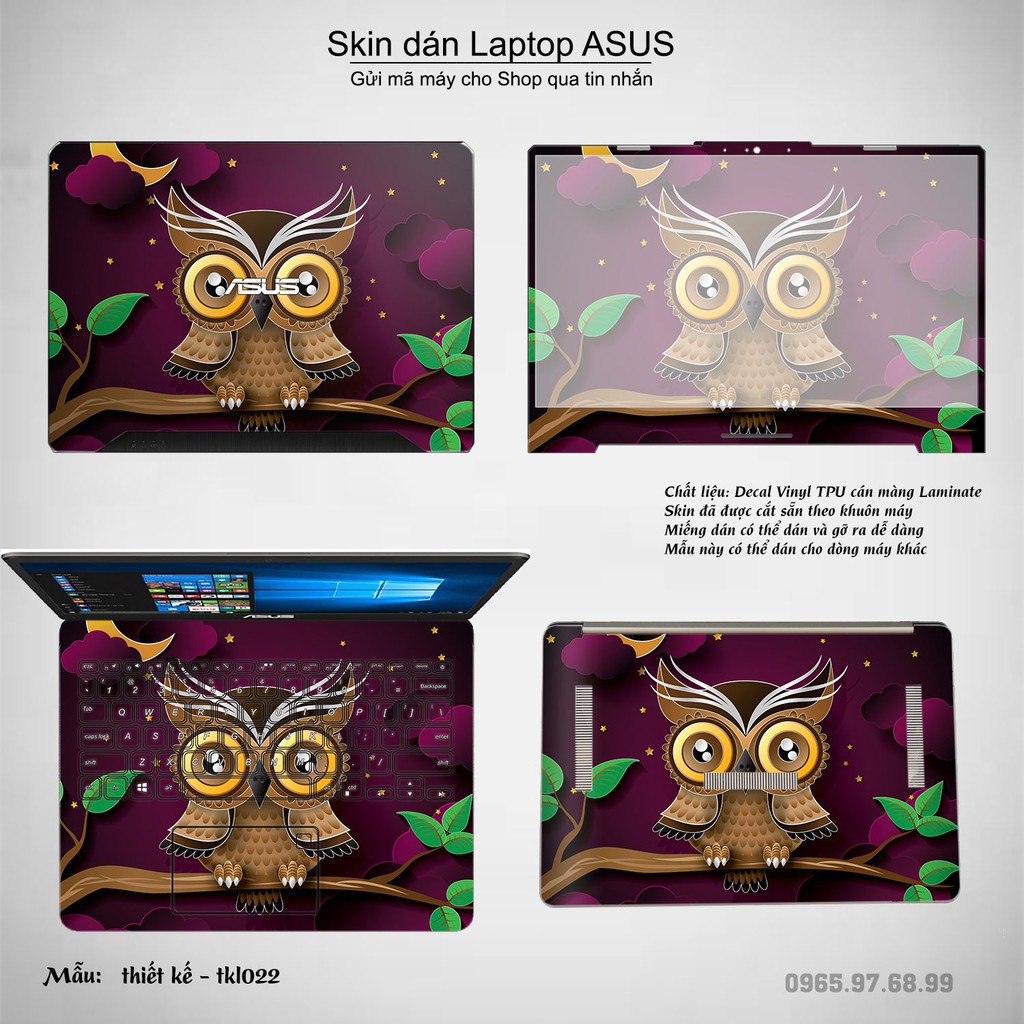 Skin dán Laptop Asus in hình thiết kế _nhiều mẫu 5 (inbox mã máy cho Shop)